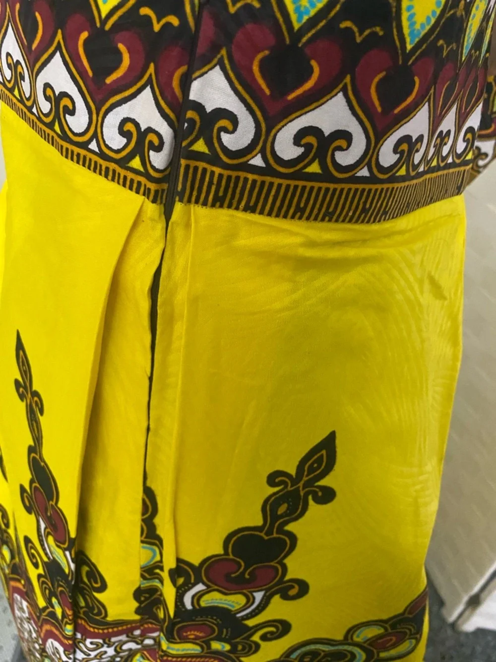 Vibrant Yellow African Print Maxi Skirt - Picture 9 of 9